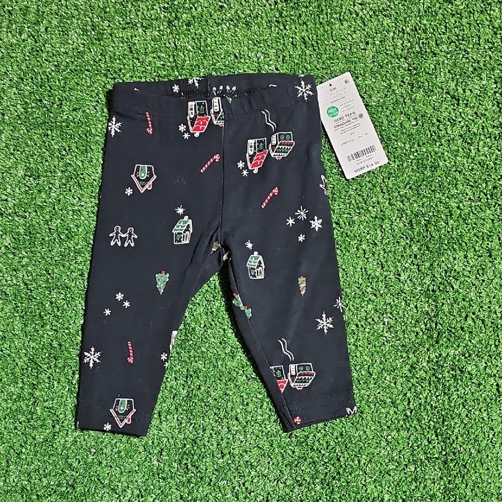 Festive Black Baby Leggings